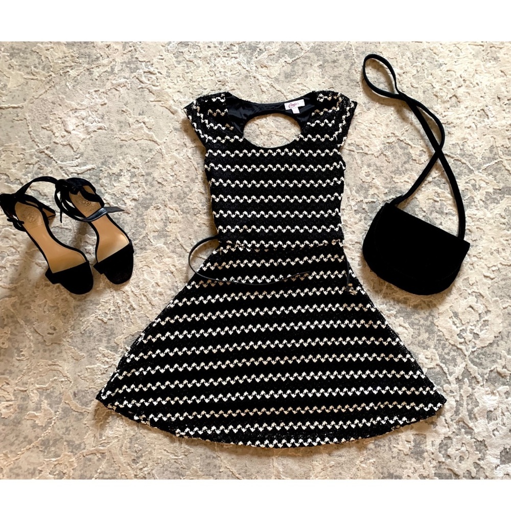 Cute Black and White A-line Dress